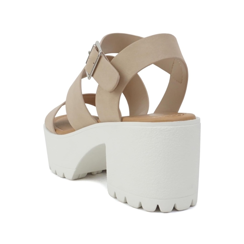 NIB Soda ACCOUNT Women's 9 Open Toe Block Heel Sandals - Picture 5 of 7
